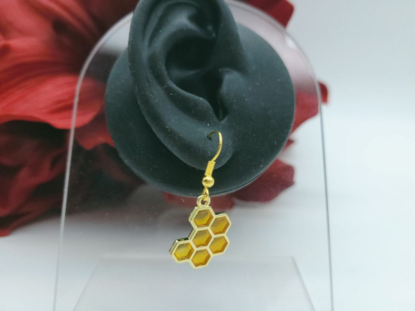 Bienen Waben Ohrringe goldfarben